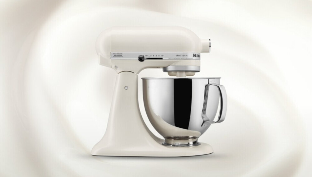 Robot kuchenny planetarny KITCHENAID Artisan 5KSM125EPL granatowy 300W kształt kolor kolorystyka wykonanie wysoka jakość ciekawy design klimat vintage wymiary antypoślizgowe gumowe nóżki
