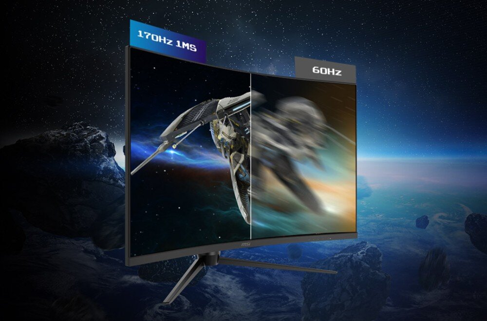 Monitor MSI G321CQP E2 31.5 2560x1440px 170Hz 1 ms Curved matryca odświeżanie czas reakcji