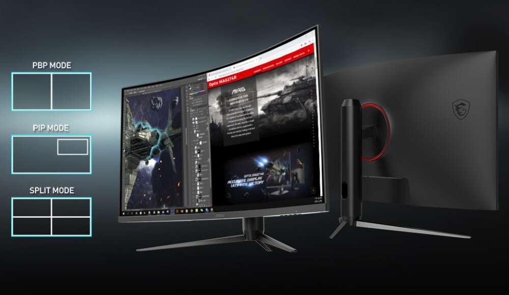 Monitor MSI G321CQP E2 31.5 2560x1440px 170Hz 1 ms Curved wielozadaniowość tryby układ