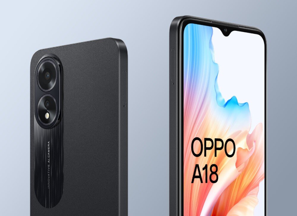 Smartfon OPPO A18 4/128GB 6.56 90Hz Czarny wygląd design waga wymiary