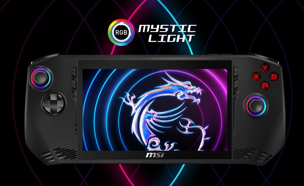 Konsola MSI Claw A1M-064PL podświetlenie efekty kolory