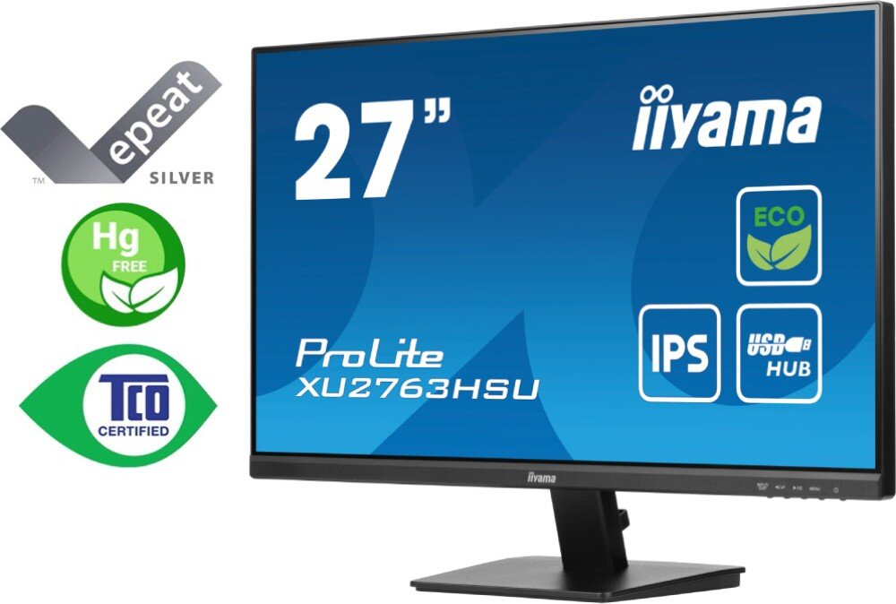 Monitor IIYAMA ProLite XU2763HSU-B1 27 1920x1080px IPS 100Hz 3 ms [GTG] ekologia środowisko pobór prądu