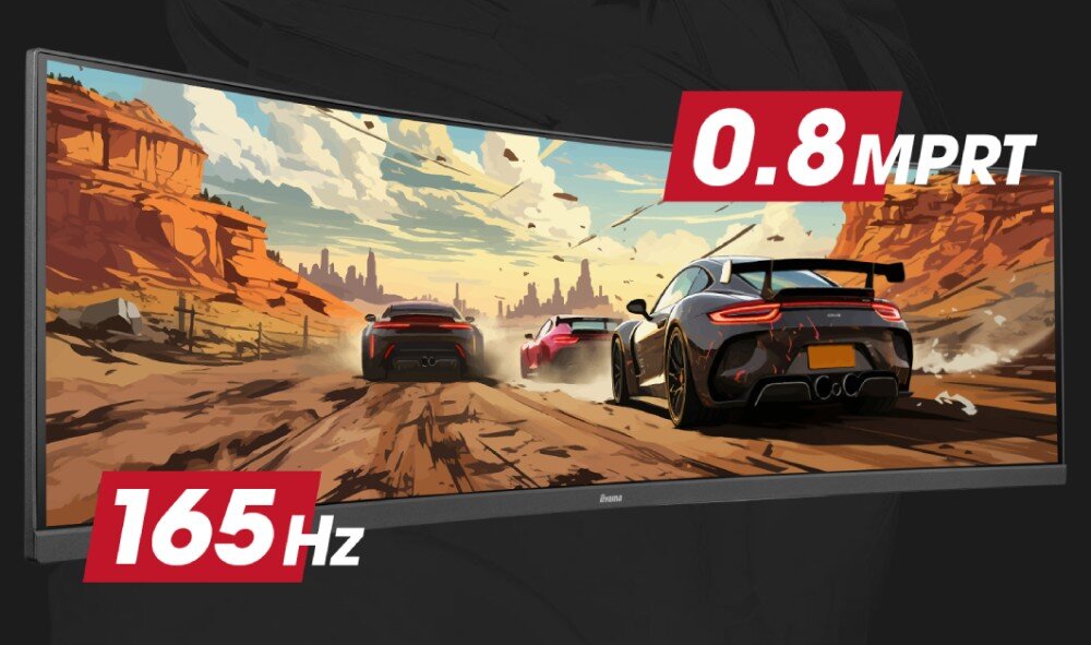 Monitor IIYAMA G-Master GCB4580DQSN-B1 44.5 5120x1440px 165Hz 0.8 ms [MPRT] Curved odświeżanie czas reakcji płynność