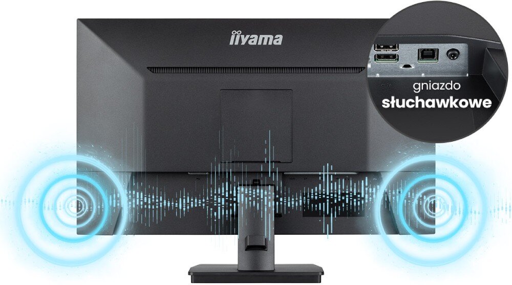 Monitor IIYAMA ProLite XU2293HSU-B6 21.5 1920x1080px IPS 100Hz 1 ms [MPRT] głośniki dźwięk audio słuchawki