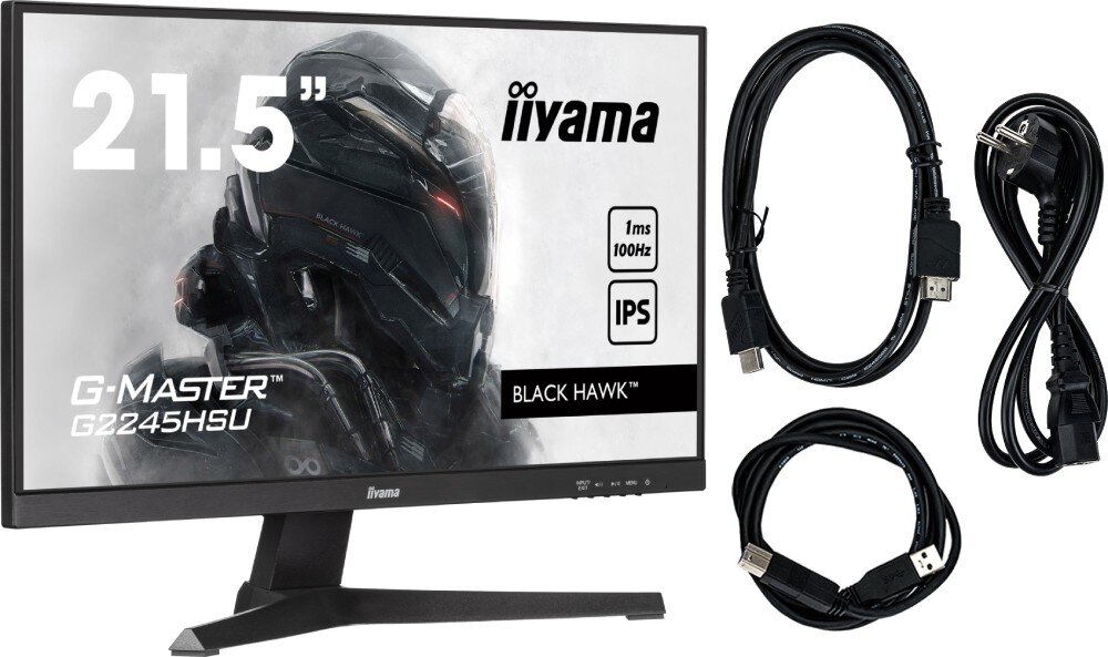 Monitor IIYAMA G-Master G2245HSU-B1 21.5 1920x1080px IPS 100Hz 1 ms [MPRT] zestaw akcesoria