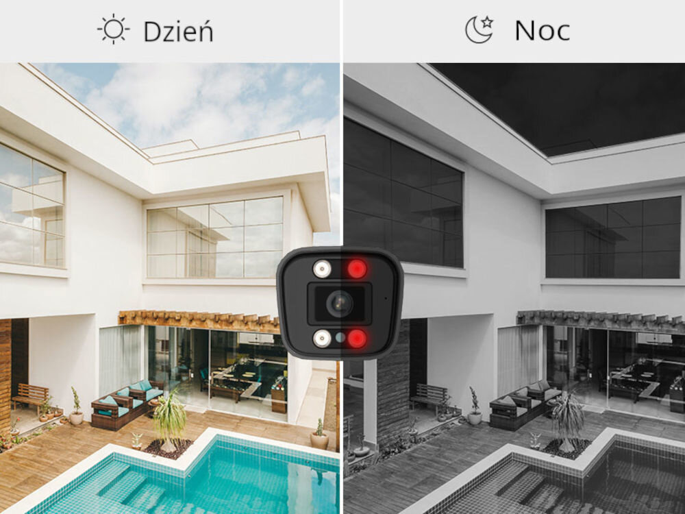 Kamera FOSCAM V5EP Czarna 5 mp, całodobowa, 24/7, dzień i noc