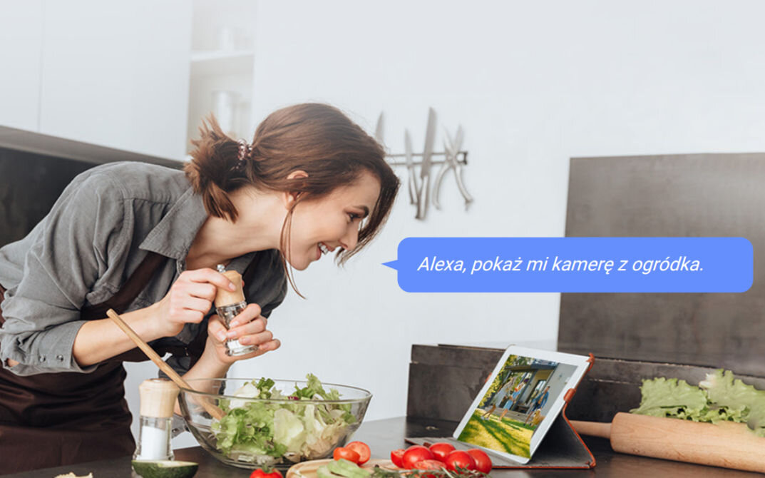 Kamera EZVIZ HB8 + Panel solarny dedykowana aplikacja Ezviz asystent głosowy Google Amazon Alexa