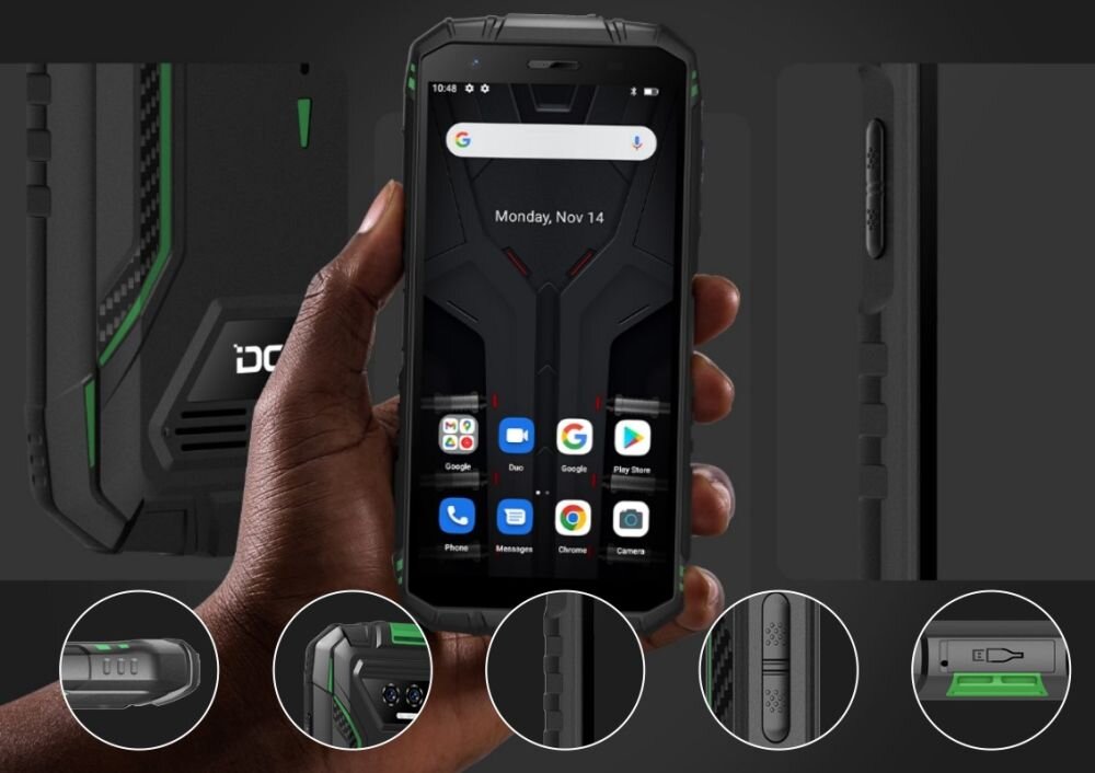 Smartfon DOOGEE S41 Pro    ekran bateria aparat procesor ram pamięć pojemność rozdzielczość zdjęcia filmy opis dane cechy blokady system łączność wifi bluetooth obudowa szkło odporność porty muzyka transfer sieć przekątna matryca waga czujniki oled amoled ips