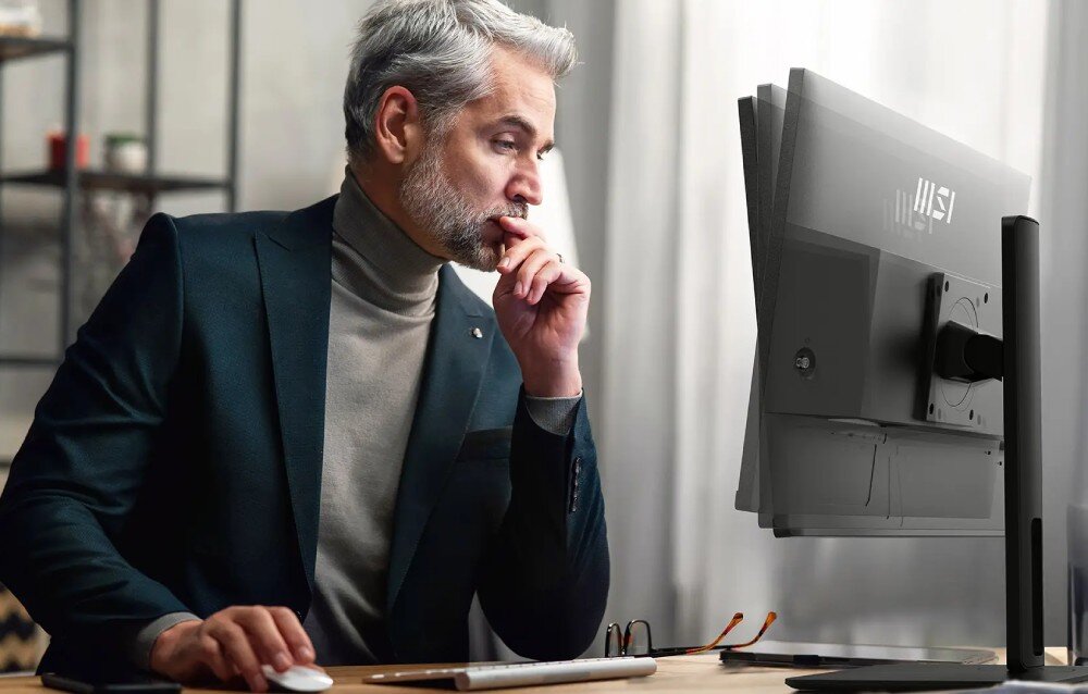 Monitor MSI PRO MP251P 24.5 1920x1080px IPS 100Hz 1 ms [MPRT] konstrukcja regulacja ergonomia