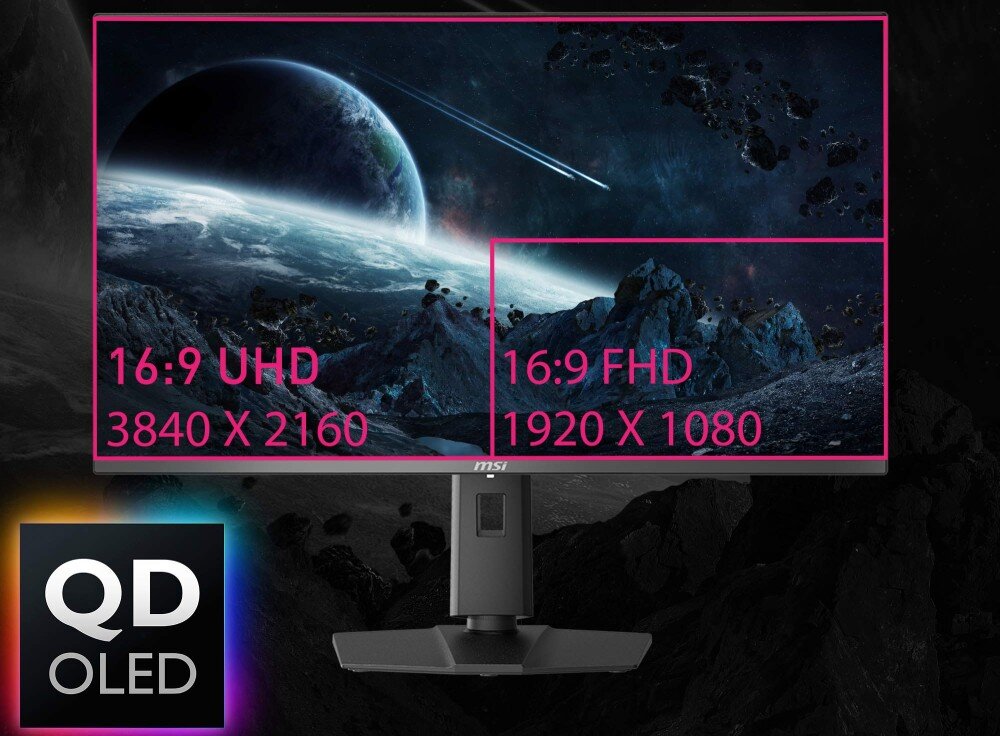 Monitor MSI MPG 321URX QD-OLED 31.5 3840x2160px 240Hz 0.03 ms [GTG] obraz jakość przekątna matryca rozdzielczość kolory