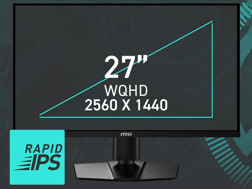 Monitor MSI G274QPF E2 27 2560x1440px IPS 180Hz 1 ms [GTG] wyświetlacz rozdzielczość przekątna matryca