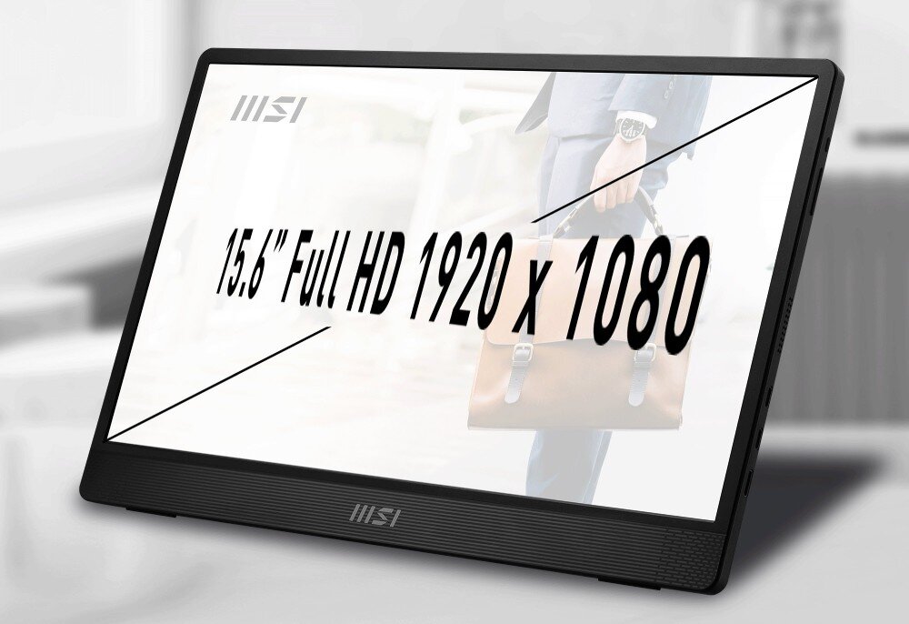 Monitor MSI Pro MP161 E2 15.6 1920x1080px IPS 4 ms [GTG] obraz jakość rozdzielczość kolory wzrok ochrona