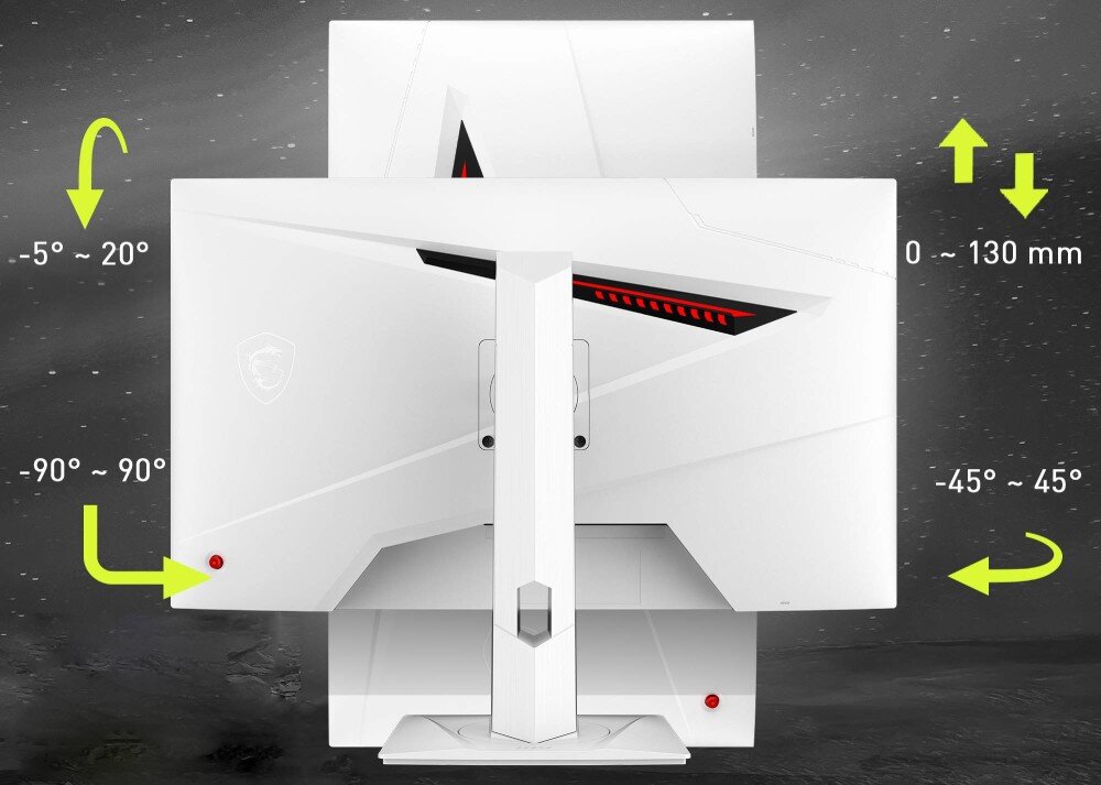 Monitor MSI MAG 274QRFW 27 2560x1440px IPS 180Hz 1 ms [GTG] podstawa regulacja VESA