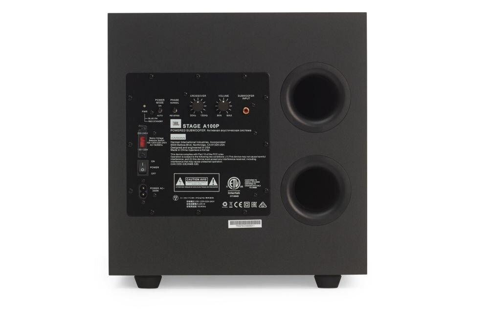 Subwoofer JBL Stage A100P automatyczne wylaczanie obsluga lacznosc brzmienie