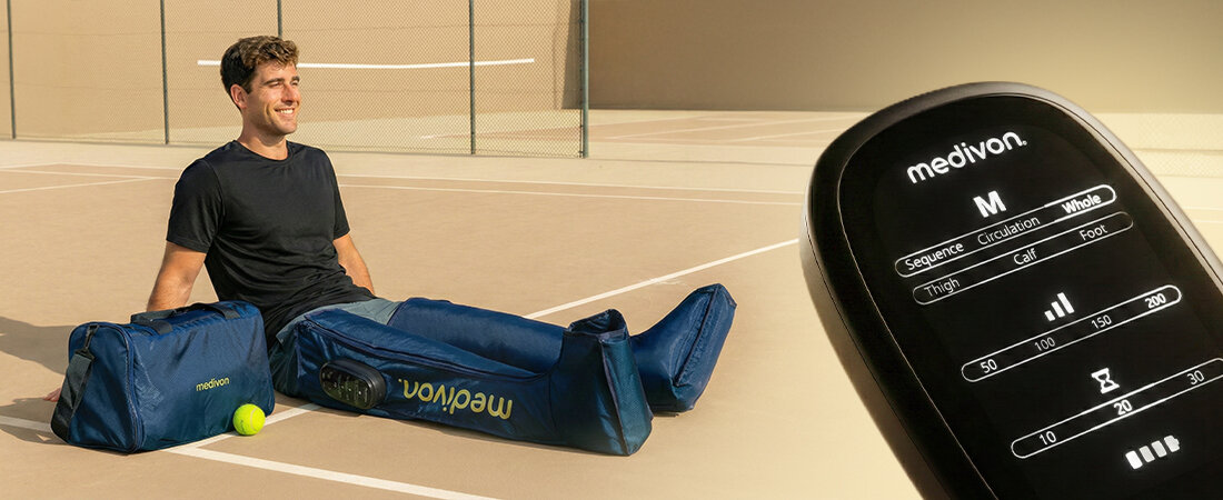 Masażer Limfatyczny do nóg MEDIVON Aeria Bezprzewodowa wygoda stylowy design z myślą o wygodzie i swobodzie użytkowania  w pełni bezprzewodowej konstrukcji relaks regeneracja w domu, na siłowni, czy nawet w podróży Brak przewodów mobilność prosty system ładowania  aktywny tryb życia