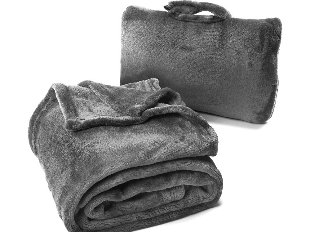 Koc piknikowy CABEAU Fold'n Go Czarny (150 x 90 cm) Miękkość, która otula Francuska mikrofibra czysta przyjemność waga etui transport i przechowywanie