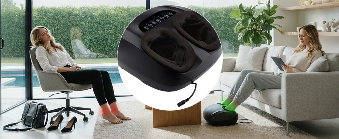 Masażer do stóp MEDIVON Soozy do domu i biura  szybkie odprężenie Maksymalna wielkość stopy