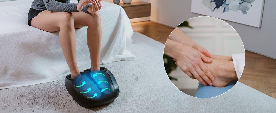 Masażer do stóp MEDIVON Soozy timer automatycznie wyłącza urządzenie Funkcjonalne użytkowanie bezpieczeństwo użytkowania Łatwy w obsłudze panel sterowania relaks regeneracja