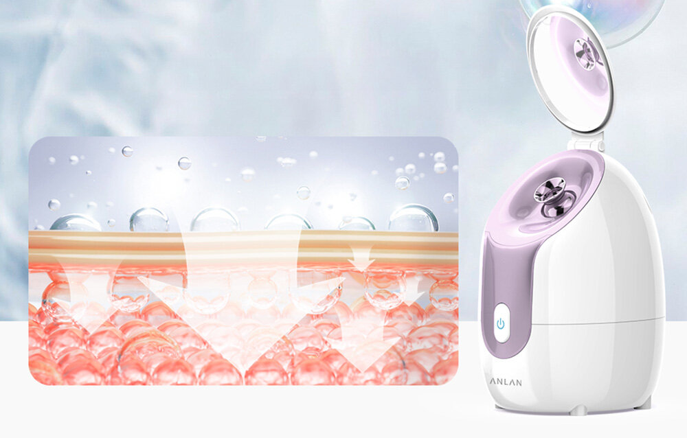 Sauna do twarzy ANLAN 01-AZLY21-02E komfort stała temoeratura delikatna skóra funkcja zabieg spa profesjonalny w domu