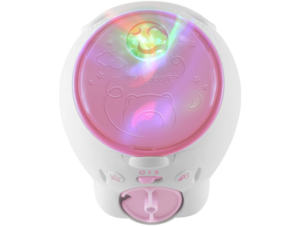  Projektor CHICCO First Dreams Miś Polarny 00011558100000 Różowy funkcjonalność maksymalny komfort użytkowania dwa przyciski prosta obsługa łatwe włączanie wyłączanie projekcji wybór odpowiedniej melodii szybkie bezproblemowe dostosowanie zabawki opcja regulacji głośności dwa poziomy idealne dopasowanie dźwięku