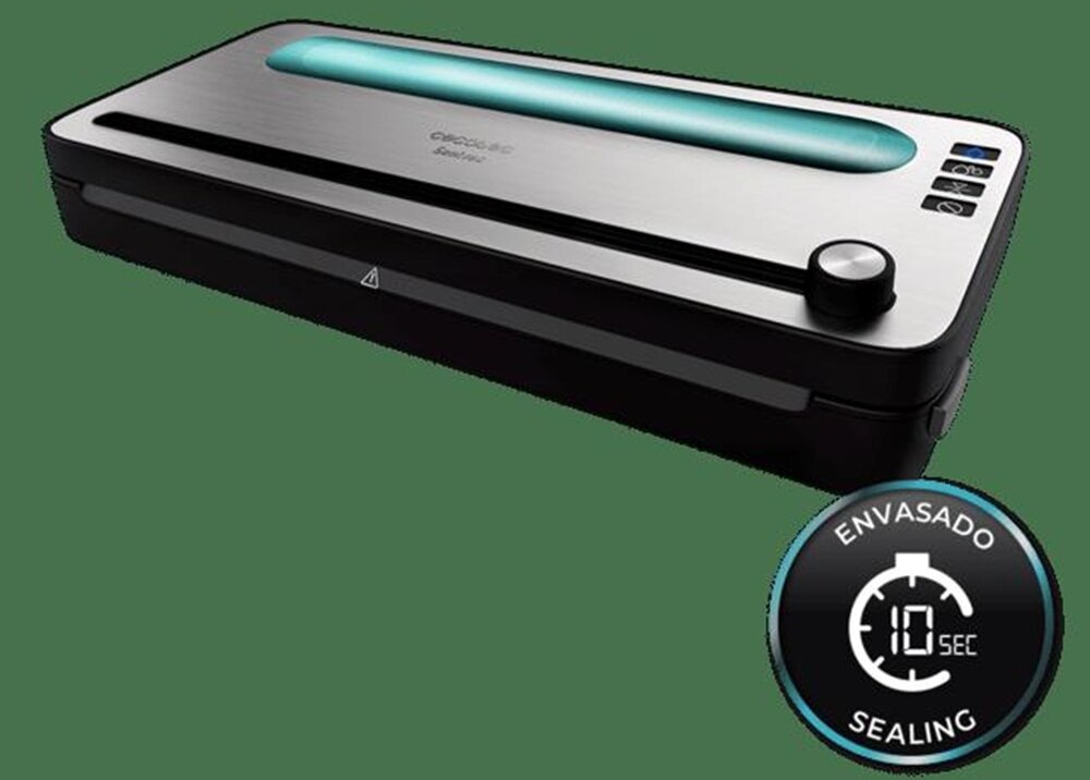 Zgrzewarka próżniowa CECOTEC Sealvac 120 SteelCut szczelne zamknięcie, jedzenie zachowuje smak, aromat i wartości, ograniczenie marnowania żywności