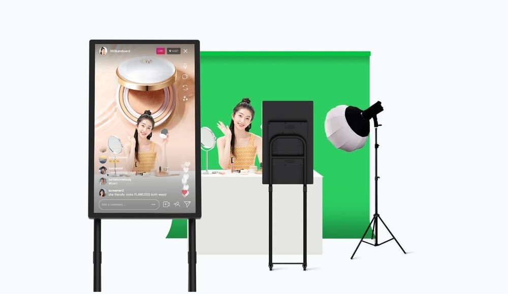 Przenośne Studio YOLOLIV YoloMax w prowizorycznym studiu
