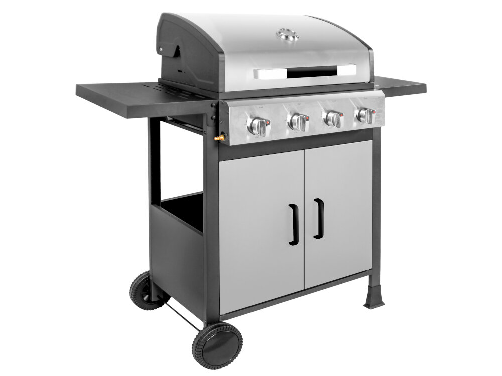 Grill gazowy BRENNER BR-G4N pokrywa praktyczna optymalna temperatura smazenia termometr kontrola temperatury