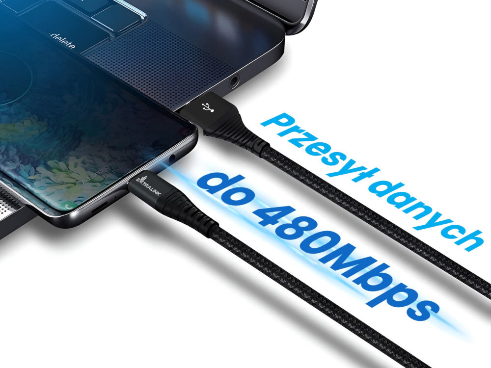 EXTRALINK Smart Life Cable Extralink Smart Life do 480 Mbps kopiowanie zdjęć, filmów czy dokumentów komputerem lub laptopem - kabel łączący telefon z laptopem