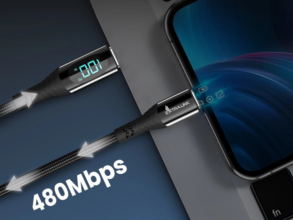 EXTRALINK Smart Life Cable Extralink Smart Life do 480 Mbps kopiowanie zdjęć, filmów czy dokumentów komputerem lub laptopem - kabel łączący telefon z laptopem
