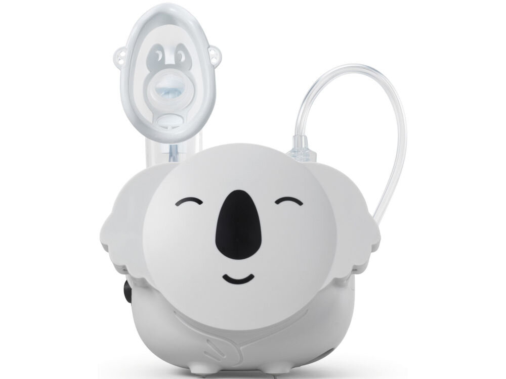 Inhalator nebulizator pneumatyczny FLAEM Koala 0.42 ml/min urządzenie medyczne skuteczne leczenie dzieci komfort bezpieczeństwo regulacja szybkości nebulizacji dostosowanie terapii do potrzeb ciśnienie robocze 1,7 bar efektywna nebulizacja minimalnie objętość 2ml maksymalna 8 ml