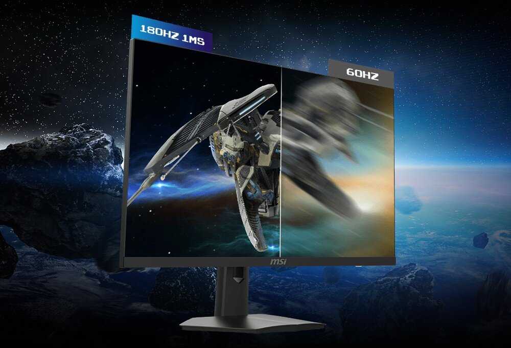 Monitor MSI G244F E2 23.8 1920x1080px IPS 180Hz 1 ms obraz jakość rozdzielczość odświeżanie czas reakcji