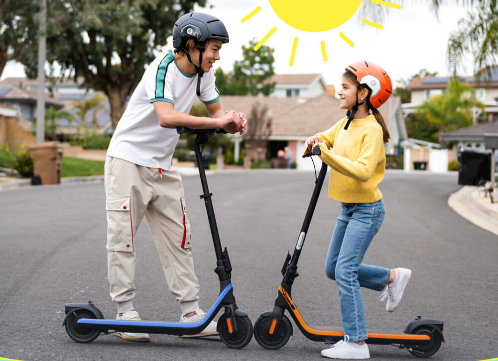 Hulajnoga elektryczna SEGWAY Kickscooter C2 Czarno-pomarańczowy regulowana kierownica maksymalna wysokosc do 91 cm manetki pokryte antyposlizgowa powloka duzy podest obciazenie do 50 kg