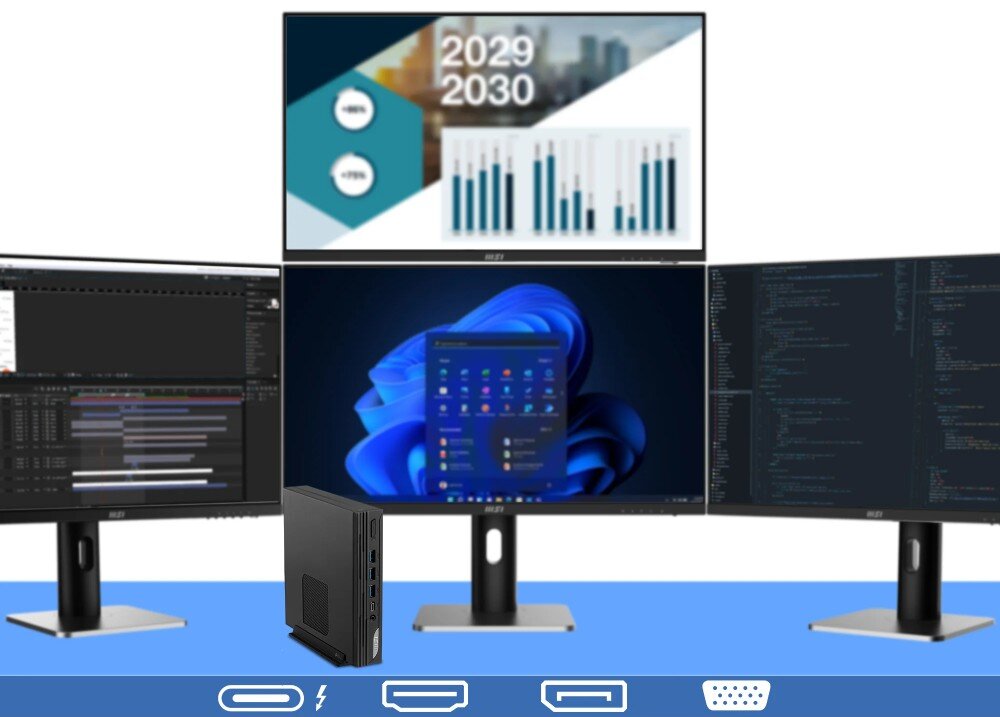 Komputer MSI PRO DP10 13M-002EU i5-1340P 8GB RAM 512GB SSD Windows 11 Professional porty złącza gniazda