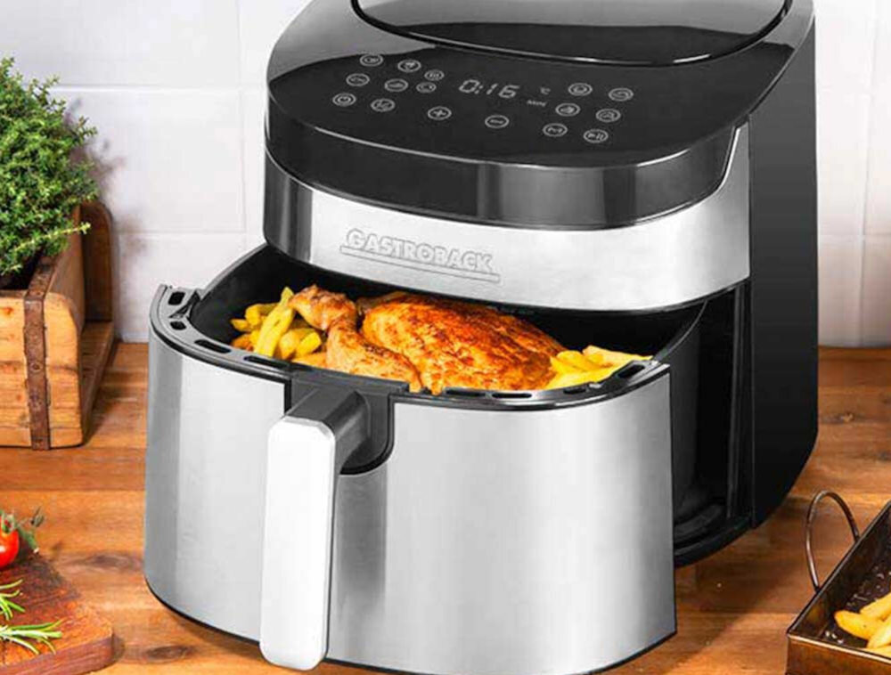 Frytkownica beztłuszczowa GASTROBACK 42583 Stalowo-czarny Air Fryer Wysoka moc osiem programów możliwości