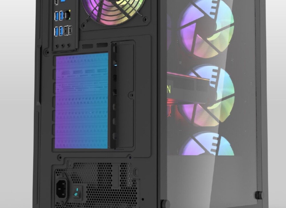 Obudowa DARKFLASH DK260 Air Mesh Czarny sloty rozszerzeń zasilacz