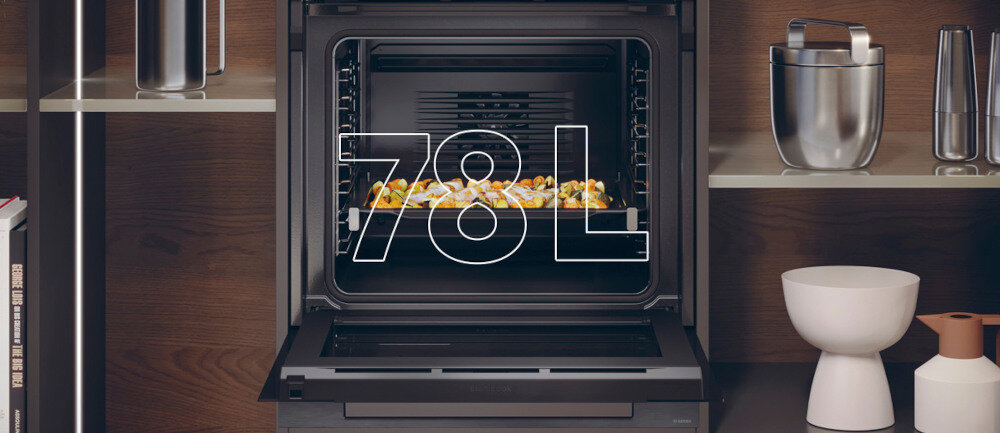 PIEKARNIK HAIER H6 ID48M5YTB SERIA 4 pojemność 78 litrów wnętrze kulinarne wyzwania 7 poziomów pieczenia