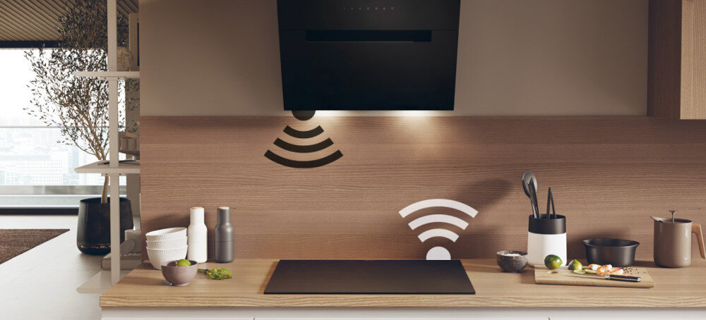 PŁYTA HAIER HAIFB54IWCS synchronizacja płyty z okapem bezprzewodowa połączenie płyta okap wifi bez zapachów