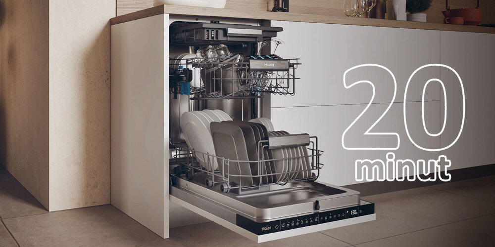 ZMYWARKA HAIER SXI1C3BF2BT-01 Program szybki wysoka jakość czyszczenia program 20 minut skutecznie błyskawiczne