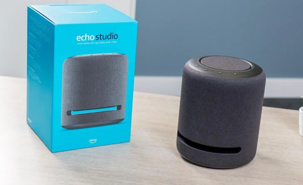 Amazon Echo Studio Czarny porty konstrukcja zasilanie