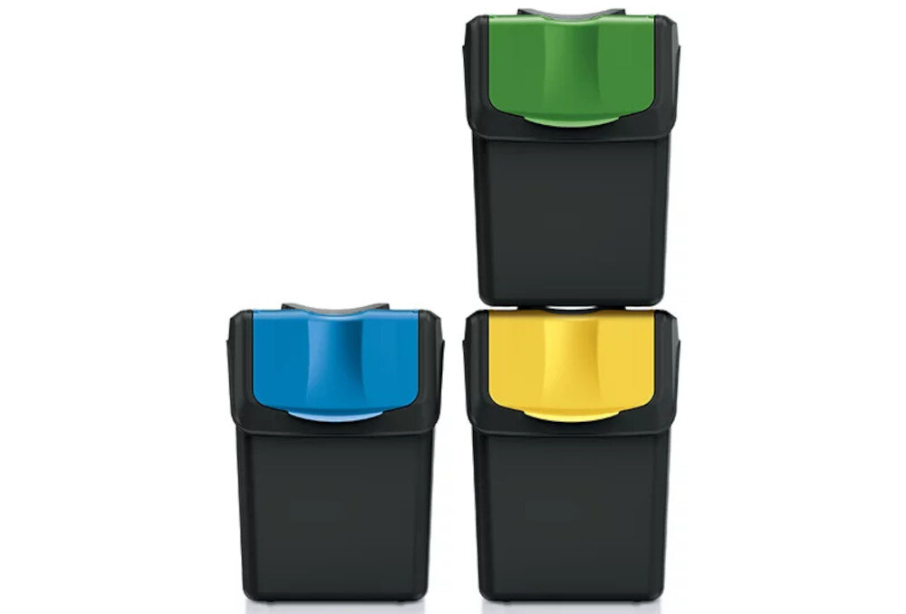 Kosz na śmieci PROSPERPLAST Sortibox ISWB20S3-427C (3x20L) Popielaty Przemyślana konstrukcja wygoda użytkowania stabilne szeregi lub pionowe słupki możliwości pojemność wymiary długość szerokość wysokość