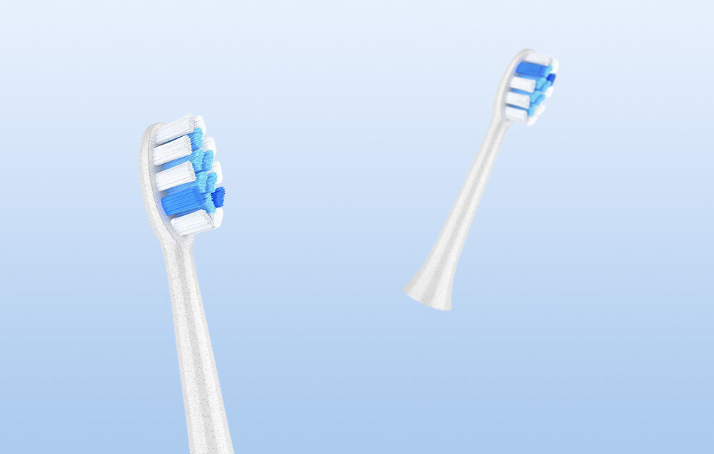 Oryginalna końcówka do szczoteczki FAIRYWILL FW-PW12 Biało-niebieski (4 szt.) (Dokładne czyszczenie przestrzeni) W trosce o pełną higienę skutecznie usuwać zanieczyszczenia z całej powierzchni zębów świeży oddech i komfort na co dzień