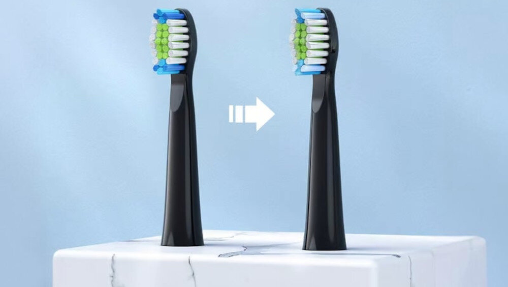 Oryginalna końcówka do szczoteczki FAIRYWILL FW-PW12 Biało-niebieski (4 szt.) (Dokładne czyszczenie przestrzeni)  Bezpieczeństwo i ochrona szkliwa Niebieskie włosie wskaźnikowe stopniowo jaśnieje sygnalizacja higiena