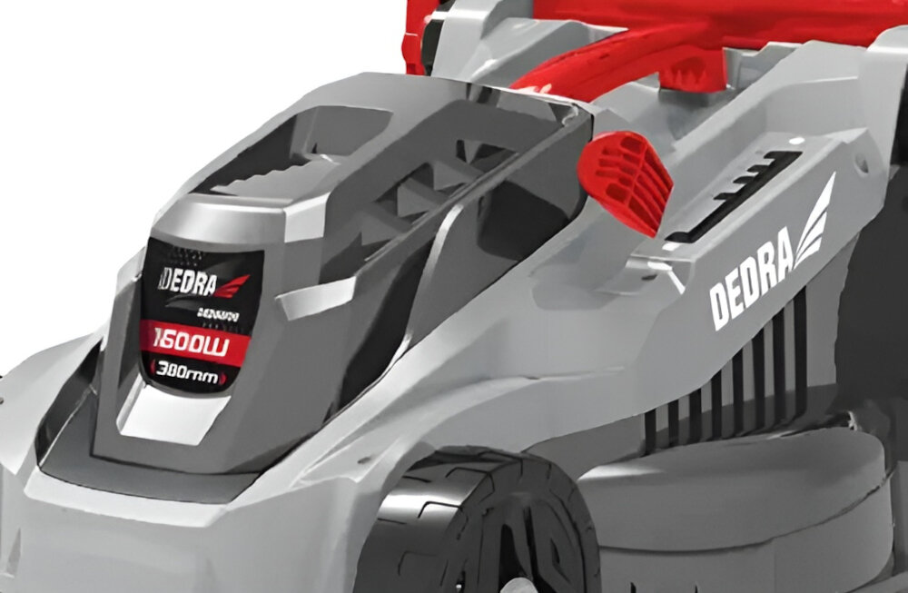 Kosiarka elektryczna DEDRA DED8708-A 1600W 380mm silnik elektryczny moc 1600 W 1,6 kW predkosc do 3400 RPM cicha praca 96 dB
