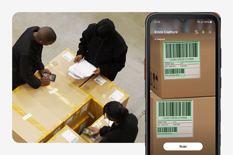 użyj Galaxy XCover7 jako czytnika kodów kreskowych