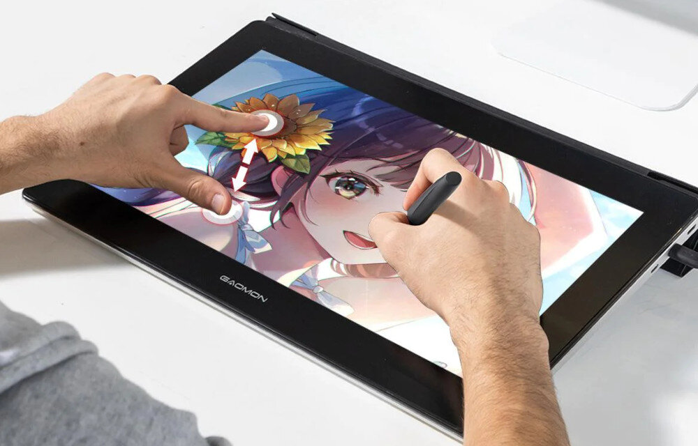 Tablet graficzny GAOMON PD1621 dotyk obsługa gesty