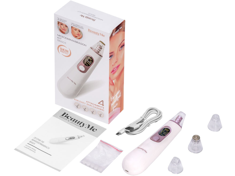 Urządzenie do mikrodermabrazji BEAUTYME BR500 Skin Prrotect elementy zestaw