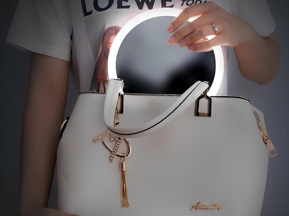 Lusterko kosmetyczne EXTRALINK Cosmetic Mirror regulacja jasności i kąta nachylenia, dokładna widoczność detali, większa precyzja