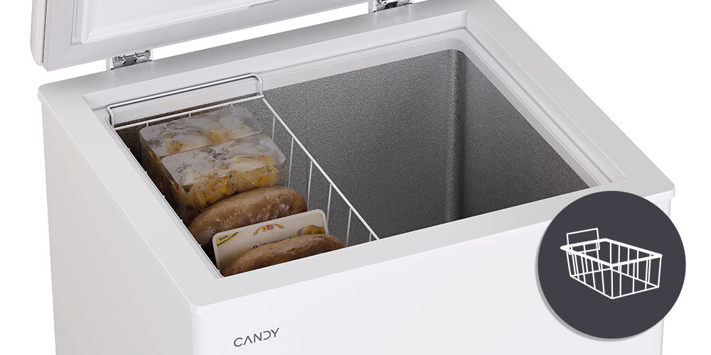 ZAMRAŻARKA CANDY CHAE 1002E koszyk wnętrze ikona małe produkty organizacja