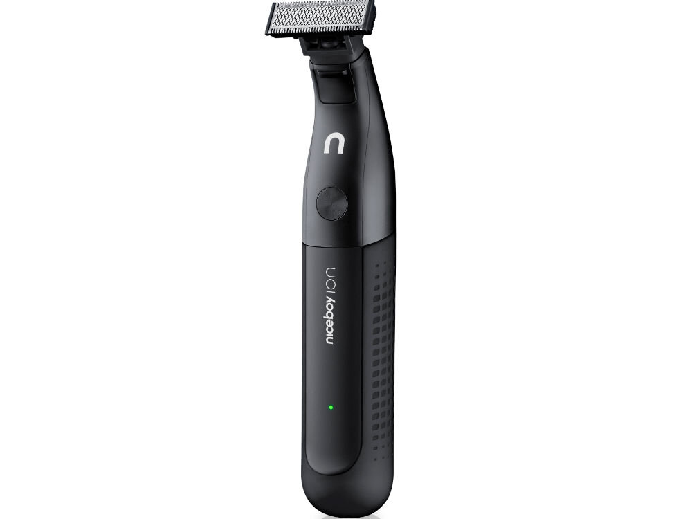 Trymer NICEBOY Ion AirBlade wygodne ładowanie kebel USB-C kontrolka LED informacja o poziomie naładowania etui podrózne ochrona wygoda 90 minut pracy na baterii szybkie ładowanie gotowość do użycia w każdej sytuacji