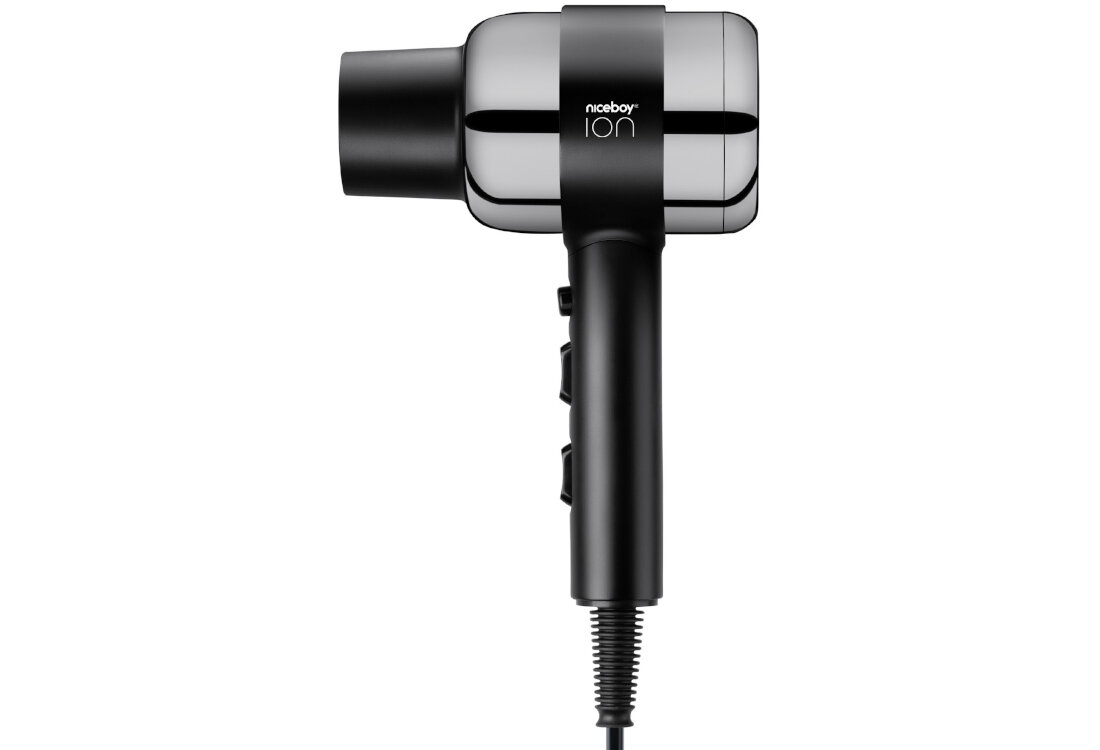 Suszarka NICEBOY Ion AirSonic Pro Czarny 2200W Komfort bezpieczeństwo przewód długość swoboda ruchy stylizacja bezpiecznik ochrona automatyczne wyłączenie cichy silnik
